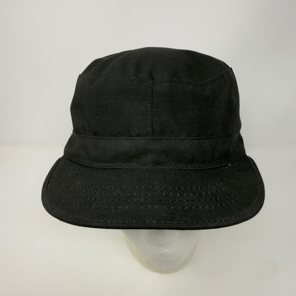 Black Ripstop Military Patrol Cap Cadet Hat with Fold‎ Down Ear Flaps Size 7 USA
